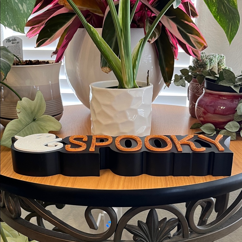 Spooky Glitter Halloween Sign NWT - Picture 3 of 6